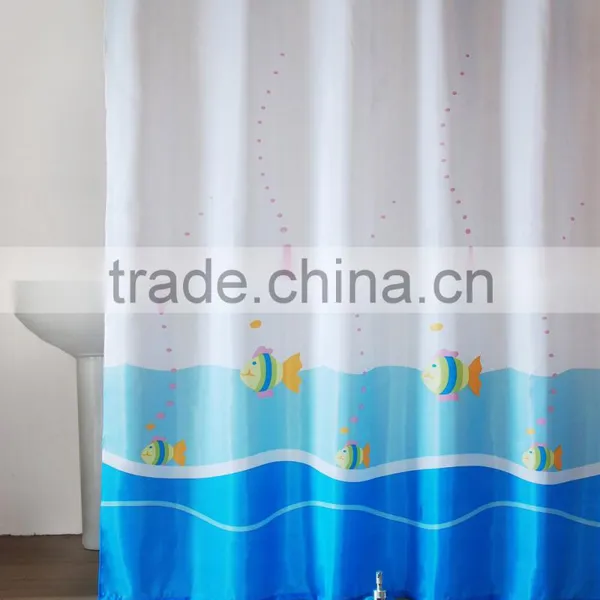 Waterproof Coating Polyester Fabric Printing Bathroom Shower Curtain