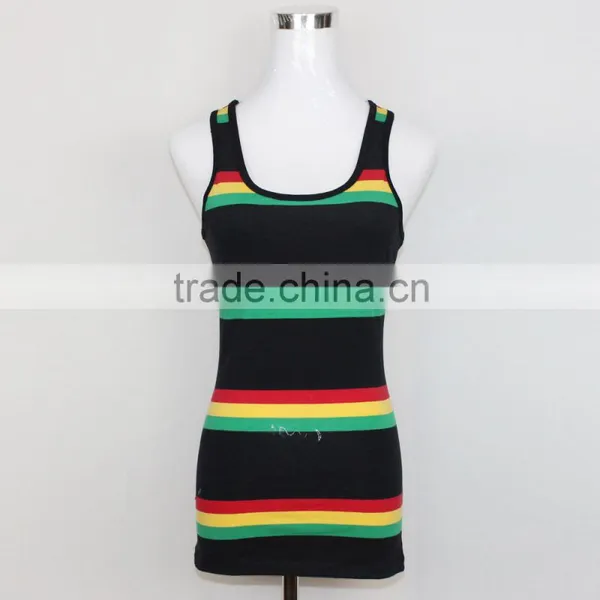 Wholesale Fashion Women Stripe Gym Tank Tops of Guangzhou Clothing photo-2