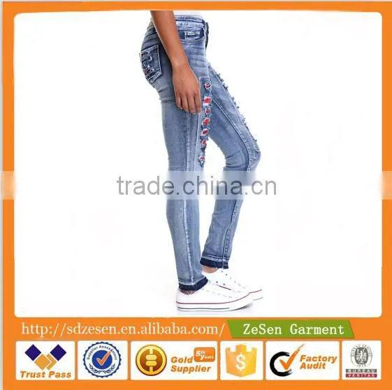 China Clothing Manufacturer Jeans Wholesale Price For Women photo-2