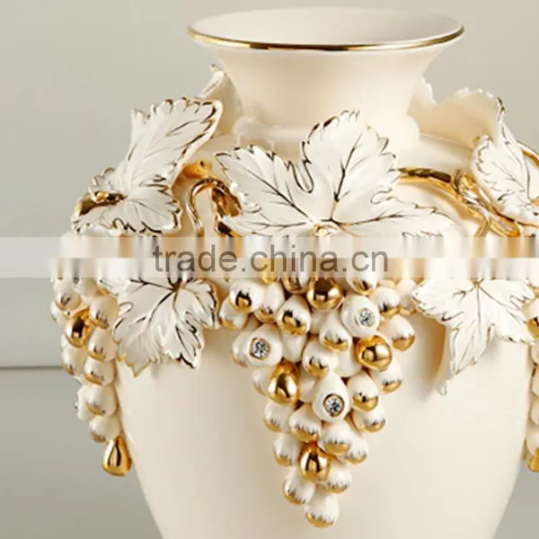 Wholesale Modern Hand Embossed 12"Ceramic Flower Vases photo-3