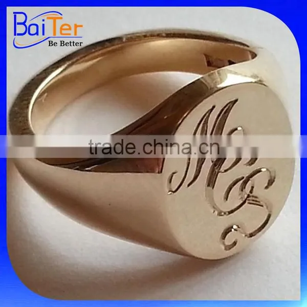 Custom Logo Engraved Blank Stainless Steel Men's Signet Ring Wholesale Quality Choice photo-2
