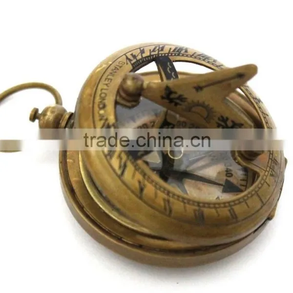 Brass Magnetic Direction Sundial Compass -pendant Compass Push Button Compass13327 photo-4