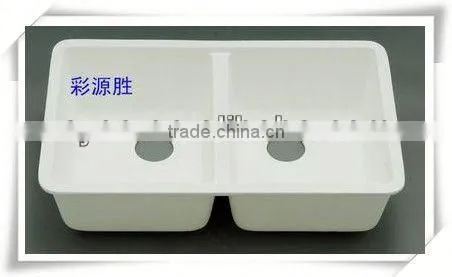 Artificial Stone Solid Double Acrylic Kitchen Sink With Double Bowl