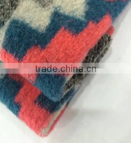 Wool Acrylic Blend Jacquard Knitting Fabric for Women Overcoat photo-2