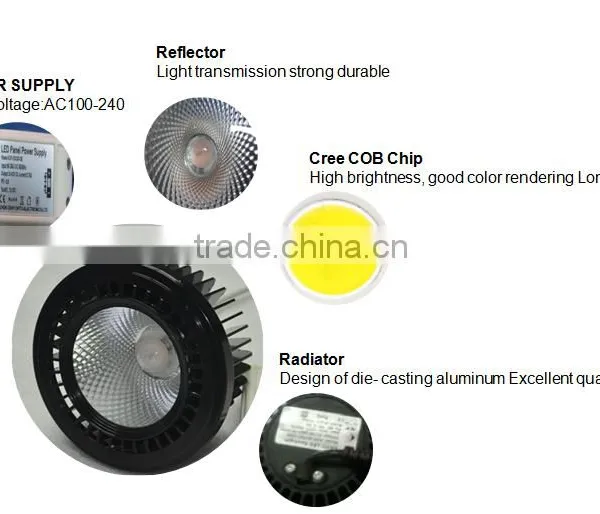 External Driver 15/36 Degree Beam Angle COB 30W Jewellery Shop AR111 LED Spotlight From Shenzhen Supplier photo-4