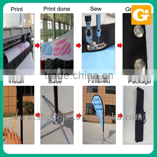 Polyester Teardrop Flag Banner Advertising Feather Flag Banner photo-3