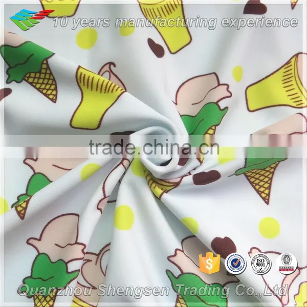 Cheap Custom Icecream Pattern Polyester Children Print Fabric Stock