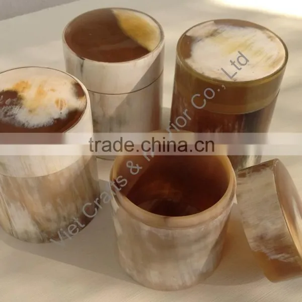 Buffalo Horn Box With Lid, Handmade From Vietnam