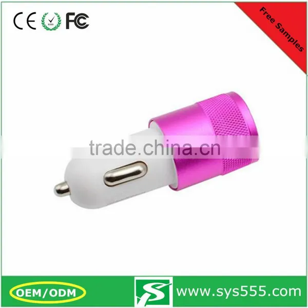 High Quality Promotional Wholesale 2.1A Metal Mini Dual Port Car Charger photo-3
