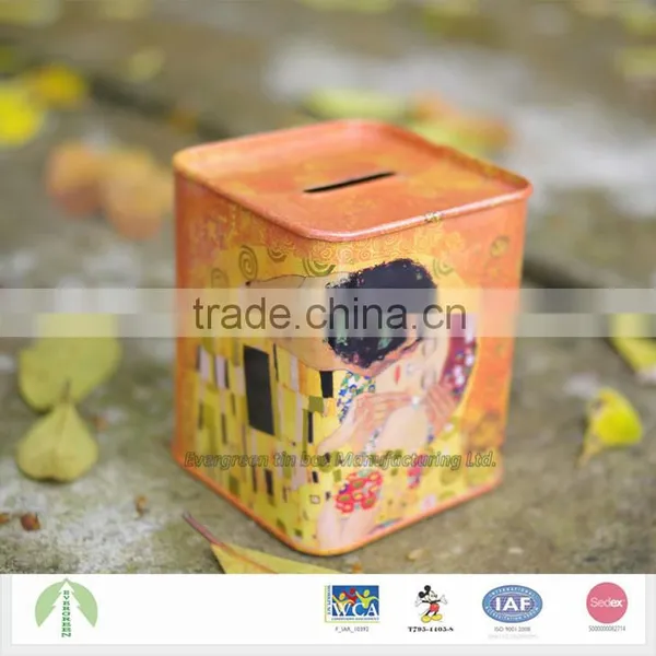 4 Color Offset Printing Tin Box Guangdong Money Bank