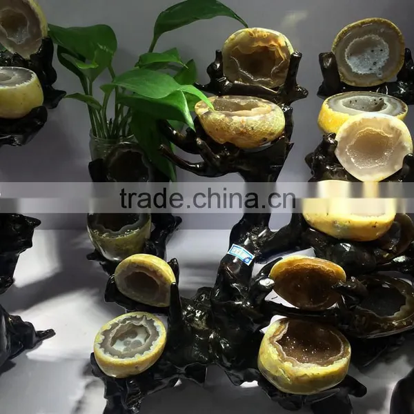 Natural Agate Geodes Tree Crystal Craft Ornaments For Sale photo-2