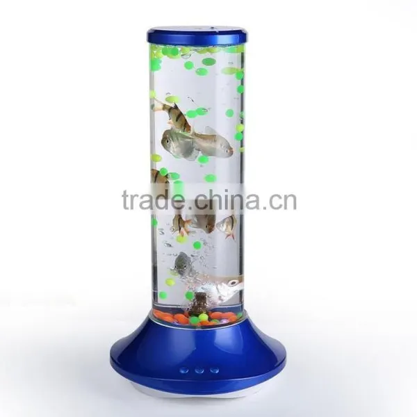 Voice Control LED Pretty Fish Tank Wireless Bluetooth Speaker With Radio