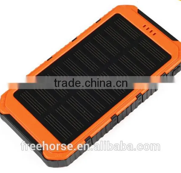New Arrival Double Output 8000mah Solar Battery Charger for Mobile Phone With Led Camping Light photo-4
