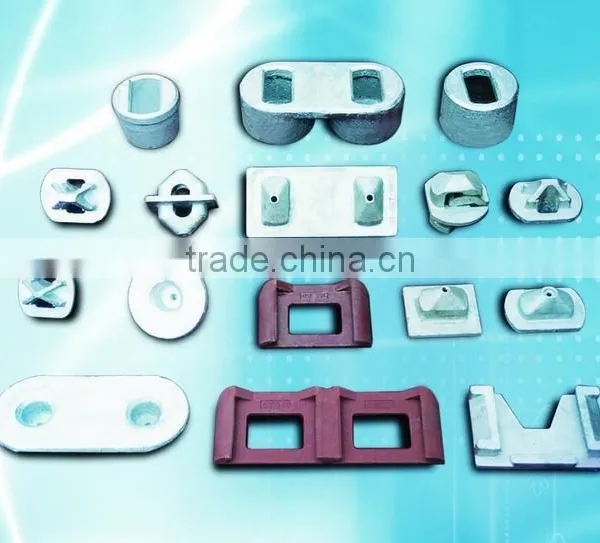 Container securing and fastening fittings