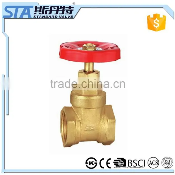 ART.4013 China Manufacturer Red Casting Iron Handwheel PN16 Cw617n Forged Bronze Water 1 2 3 4 Inch Brass Gate Valve With Prices