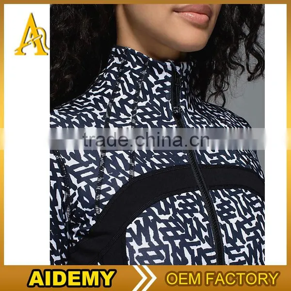 Fashion Outdoor Sports Wear Polyester Camouflage Woman Spandex Jacket