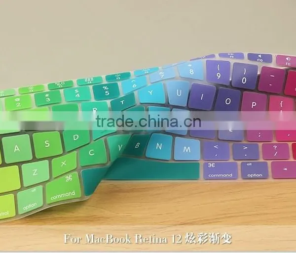 Wholesale for Macbook Retina 12 Keyboard Cover Gradient Colors Silicone Keyboard Cover Skin photo-2