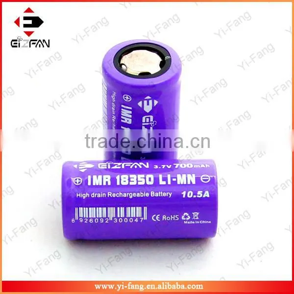 New Purple EFAN High Drain IMR 10.5A 18350 700mah 3.7v LiMn Battery Flat Top(1pc) photo-2