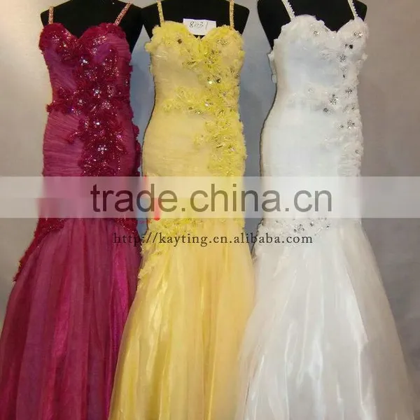 New Design Sexy Backless Spaghetti Strap Beaded Mermaid Fishtail Sleeveless Evening Dress 2014 photo-4