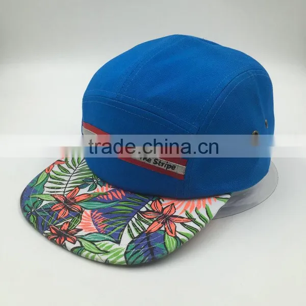 Custom Design Your Own Logo Flat Brim 5 Panel Skull Cap photo-3