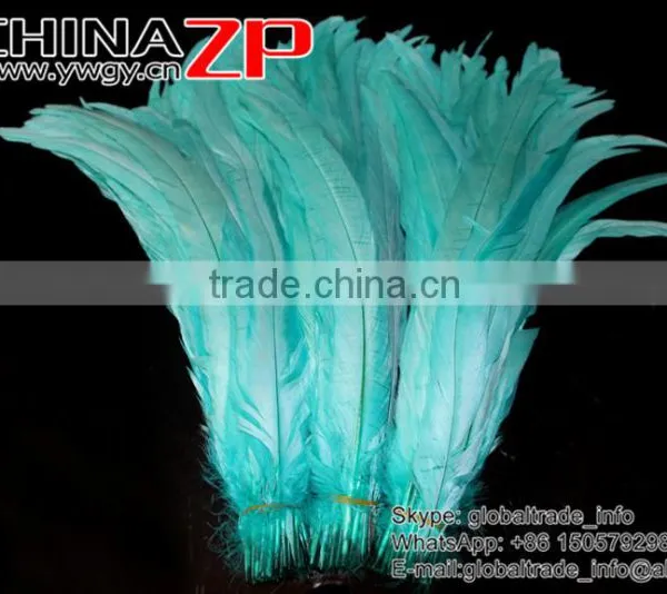 NO.1 Supplier CHINAZP Bulk Sale Selected Prime Quality Colored Light Lake Blue Fully Dyed Rooster Chicken Feathers photo-2