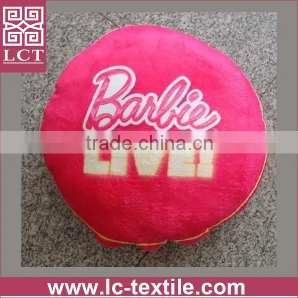 Supply Premium Quality Embroidery Easy Care Super Soft Velour Round Cushion for Promotional Activity(LCTP0082)