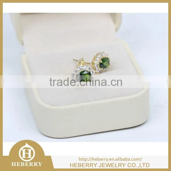 Stud Crystal Earring Double Side in Diopside Jewelry for VIP Customer photo-3