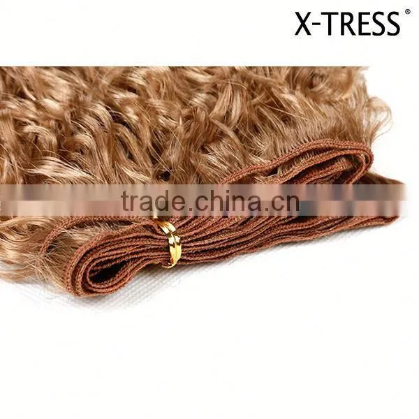 27 Strawberry Blond Modern Style Excellent Quality Long Curl High Tempreture Flame Retardant Synthetic Hair Extension Weaves photo-6