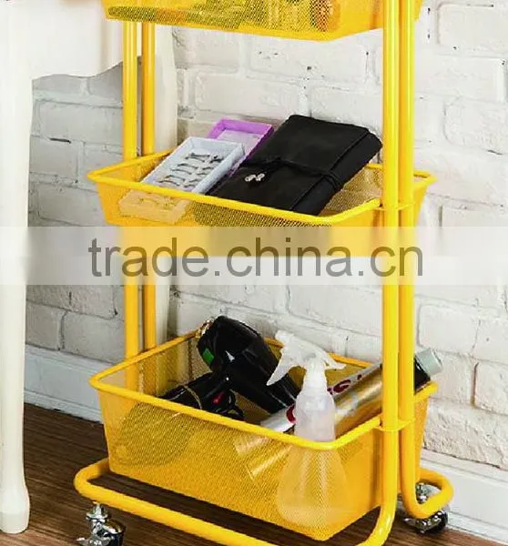 3 Layers Mash Wire Storage Organizer Trolley