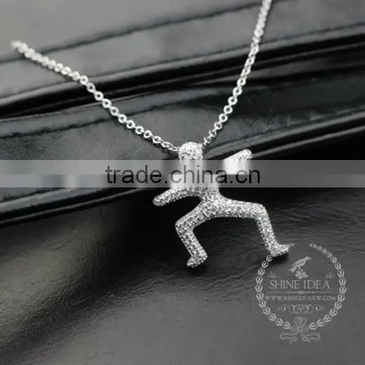 925 Sterling Silver Running Modeling Creative Pendant Necklace Fashion Women Necklace Jewelry 6360465 photo-2