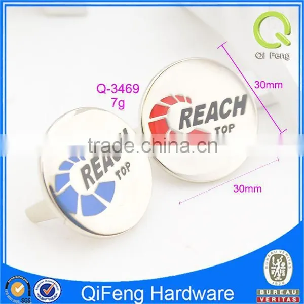 Q-3469 Custom Metal Label Samll Round Logo photo-2