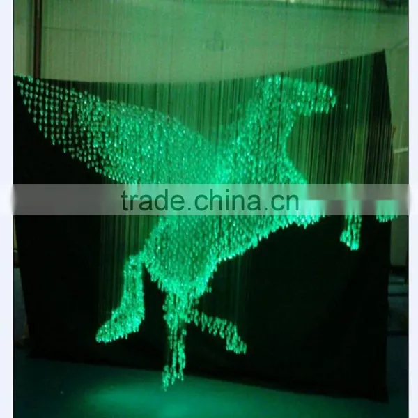 End Glow Full Color Crystal Chandelier Light Fiber Optic Pendant Lamp Amber Crystal Chandelier photo-4