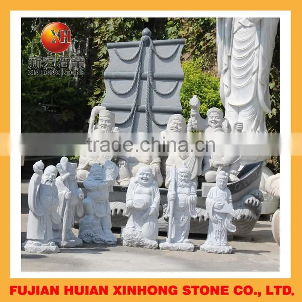 Seven Luck Gods Stone Buddha Statue for Garden Decoration photo-3
