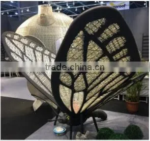 Garden Rattan Hand Woven Weather Resistance PE Plastic Aluminum Frame Animal Butterfly Garden Decoration photo-4