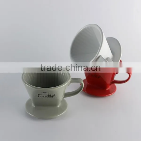 Factory Wholesale Christmas Promotional Porcelain Filter Tool, Ceramic Cone Coffee Dripper photo-3