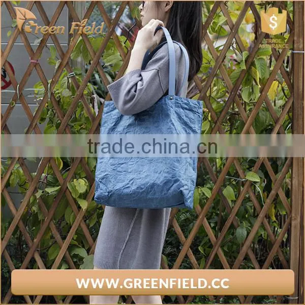 Fashion Brown Paper Tyvek Tote Women Bags Handbag Custom Printed photo-2