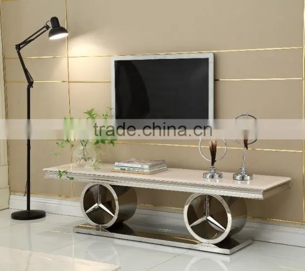 2016 Luxury Stainless Steel Dining Table/ Elegant Marble Dining Table for Wholesale AH068 photo-3