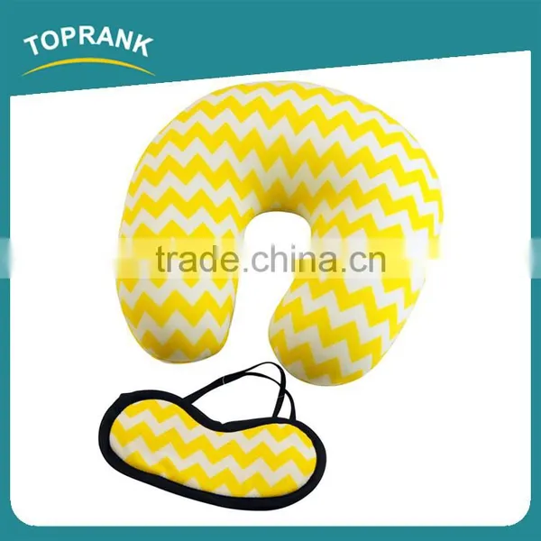 Toprank Colorful Stripes Printed Microbead Pillow And Eyemask Comfortable Neck Pillow Travel Set Sleeping Airline Travel Kit photo-3