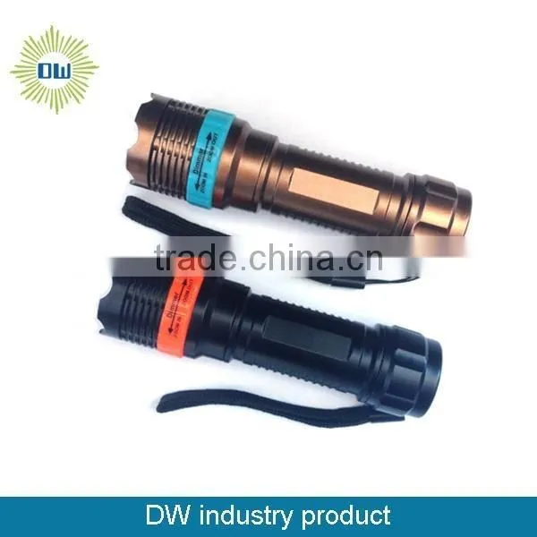 1 Led Fake-metal Zoomed Plastic Flashlight for Promotion
