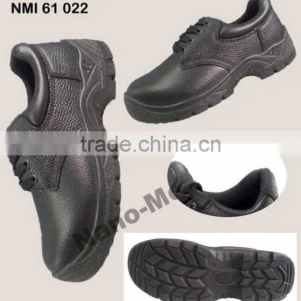NMSAFETY Safety Shoes Black PU Sole Double Density Out Sole Anti Abrasion Insole Comfortable Working Shoes