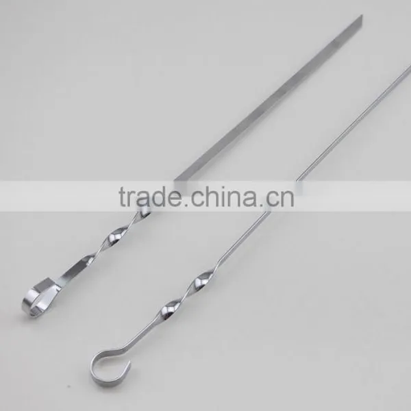 Stainless Steel Grilling Kabob Skewers With Ring-Tip Handle photo-2