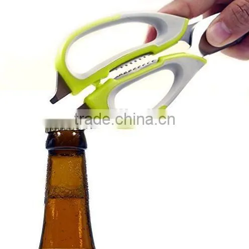 New Style Stainless Steel Soft Grip Handle Kitchen Multifunctional Shears Cabinet Meat Scissors photo-5