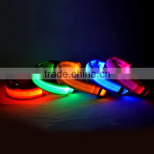 6 Colors S M L L Size LED Light Up Dog Pet Night Safety Bright Flashing Adjustable Nylon Collar photo-2