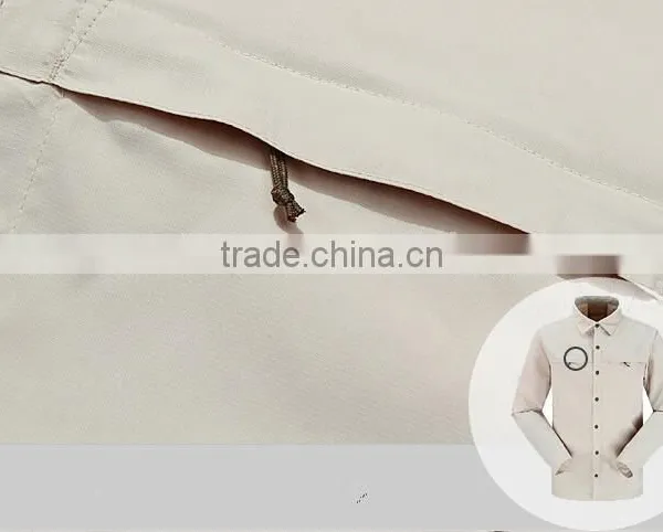 ZX Dual Function Men Shirts Outdoor Khaki Color Fishing Quick-dry Shirts With Long Sleeve photo-4