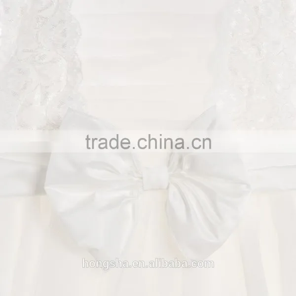 White Flower Girl Dresses Girls Satin Lace Boutique Party Dresses HSD6989 photo-5