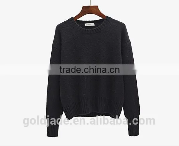 2016 New Korean Style Spring Winter Autumn Round Neck Long Sleeve Plain Women Sweater photo-6