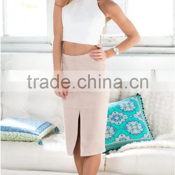2016 Hot Sale Two Piece Set Ladies Clothing Latest Model Blouse and Skirt photo-2