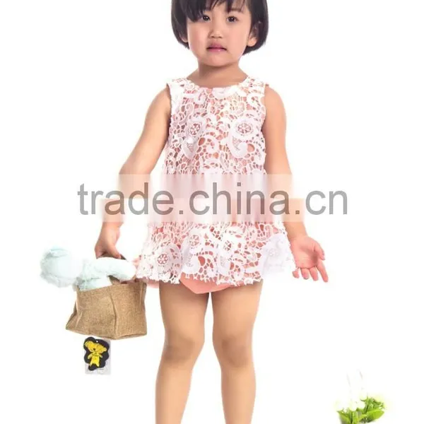 High Quality Baby Girl 2pcs Set,100%cotton 2pcs Lace Set for Infant Girls photo-5