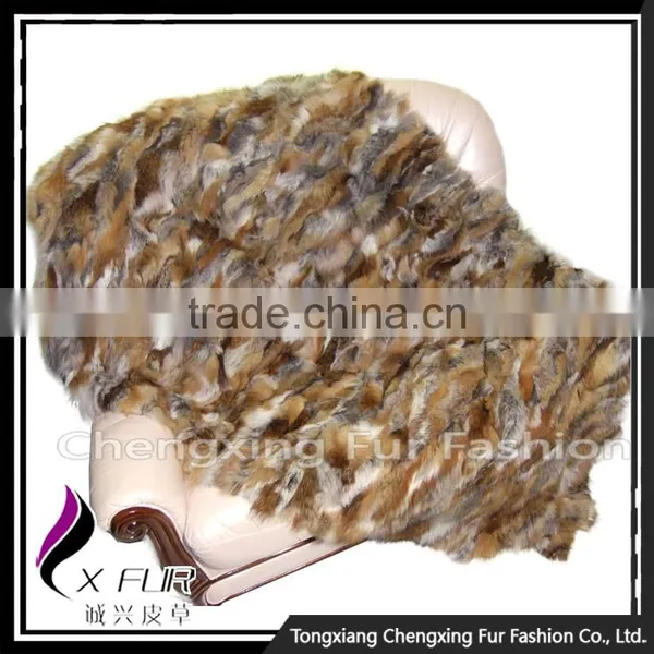 CX-D-89 Home Decora Patchwork Fox Fur Throw/ Fur Blanket/Fur Rug photo-2
