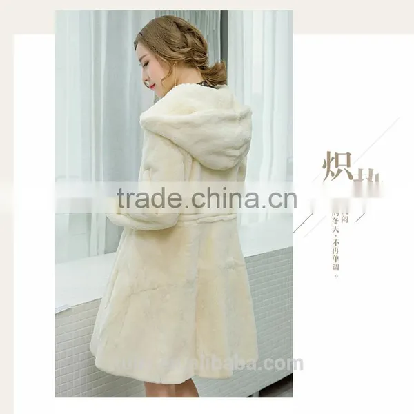 Professional Winter Warm Fur Jacket Women Genuine Leather Real Whole Rabbit Fur Coat Lady Natural Rabbit Fur Overcoat photo-4